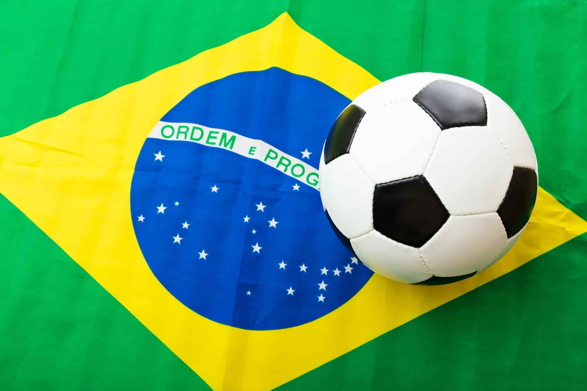Brazil Flag and soccer ball